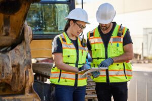 Kishigo Ultimate Construction Vest group gallery image showing the vest in lime color with various pockets and reflective strips