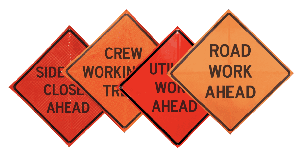 Utility Work Ahead signs