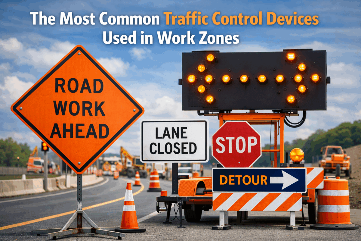 The Most Common Traffic Control Devices Used in Work Zones