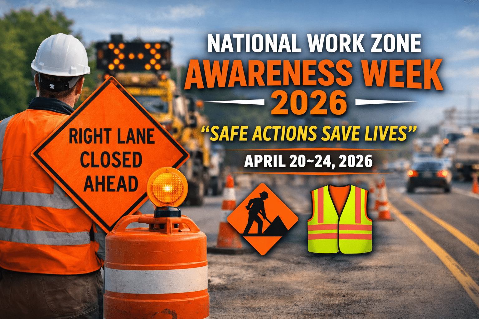 Utility Work Ahead signs